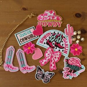 Cowgirl Embroidered Patch Set